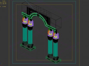 human ranger area - pillar 01 Model 3D