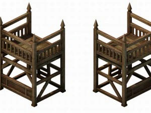 horse racing area - lookout 01 3D Model