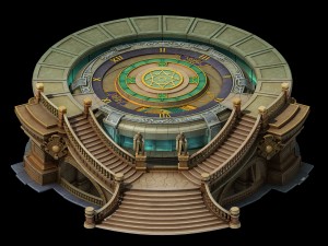 horse racing area - stairs 01 Modèle 3D