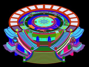 horse racing area - stairs 01 Modèle 3D