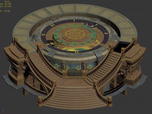 horse racing area - stairs 01 Modèle 3D