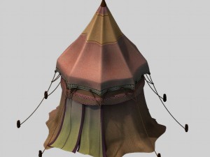 horse racing area - tent 01 3D Model