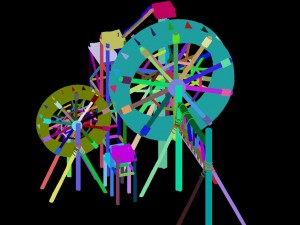 mountain village - waterwheel 156 3D-Modell