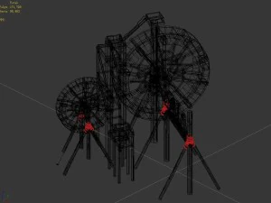 mountain village - waterwheel 156 3D Model