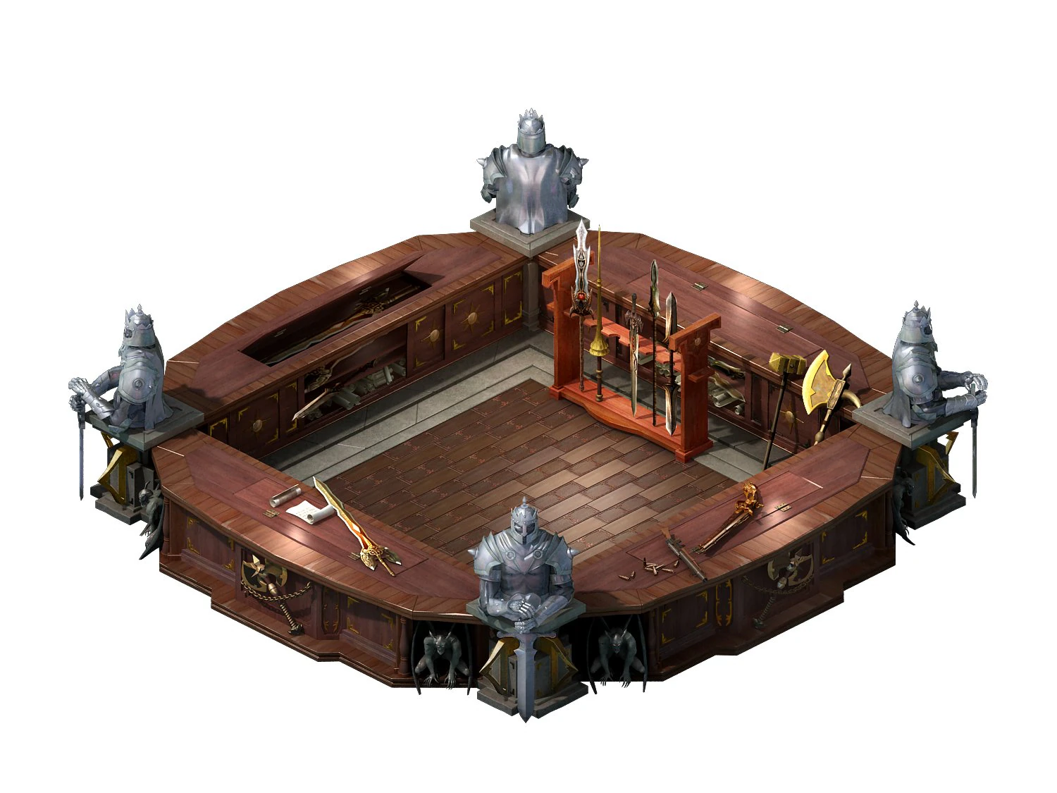 shop area - counter 01 3D Model .c4d .max .obj .3ds .fbx .stl .blend 