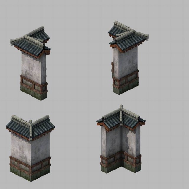 courtyard - wall 2701 3D 모델 .c4d .max .obj .3ds .fbx .stl .blend 