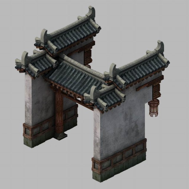 courtyard - wall 2702 3D 모델 .c4d .max .obj .3ds .fbx .stl .blend 
