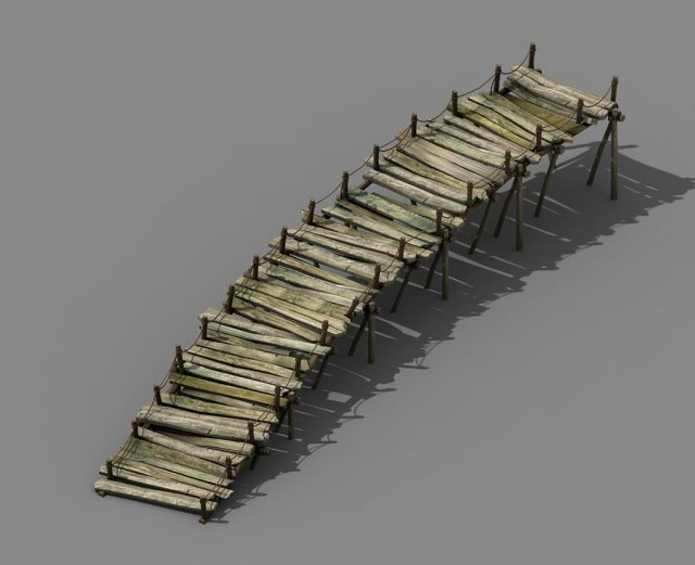 explore the mountains - wooden bridge 01 Modelo 3D .c4d .max .obj .3ds .fbx .stl .blend 