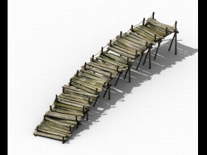 explore the mountains - wooden bridge 01 Modelo 3D