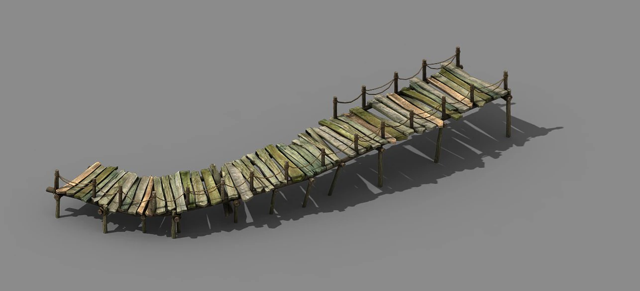 explore the mountains - plank bridge 02 3D Model .c4d .max .obj .3ds .fbx .stl .blend 