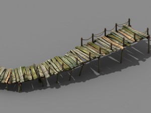 explore the mountains - plank bridge 02 3D Model