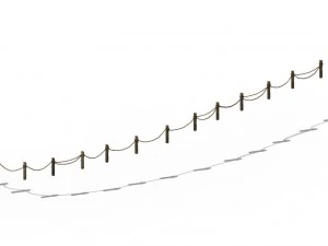 explore the mountains - plank bridge 02 3D Model