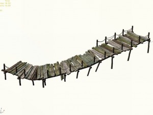 explore the mountains - plank bridge 02 Modelo 3D