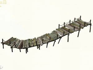 explore the mountains - plank bridge 02 3D Model