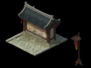 tang dynasty - city - bulletin board 01 3D Model