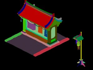 tang dynasty - city - bulletin board 01 3D Model