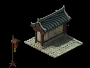 tang dynasty - city - bulletin board 01 3D Model