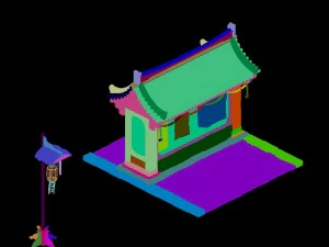 tang dynasty - city - bulletin board 01 3D Model