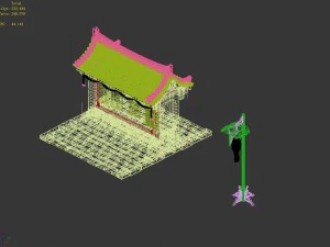 tang dynasty - city - bulletin board 01 3D Model