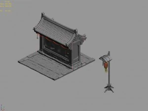 tang dynasty - city - bulletin board 01 3D Model