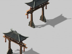 tang dynasty - city archway 02 3D-Modell
