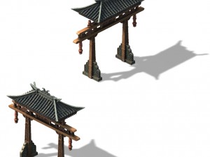 tang dynasty - city archway 02 3D Model