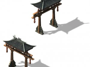 tang dynasty - city archway 02 3D Model