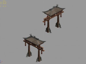 tang dynasty - city archway 02 3D Model