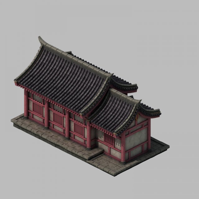 tang dynasty building - with room 01 3D मॉडल .c4d .max .obj .3ds .fbx .stl .blend 