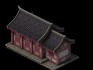 tang dynasty building - with room 01 3D मॉडल