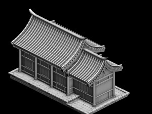 tang dynasty building - with room 01 3D मॉडल