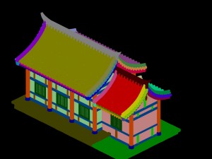 tang dynasty building - with room 01 3D मॉडल