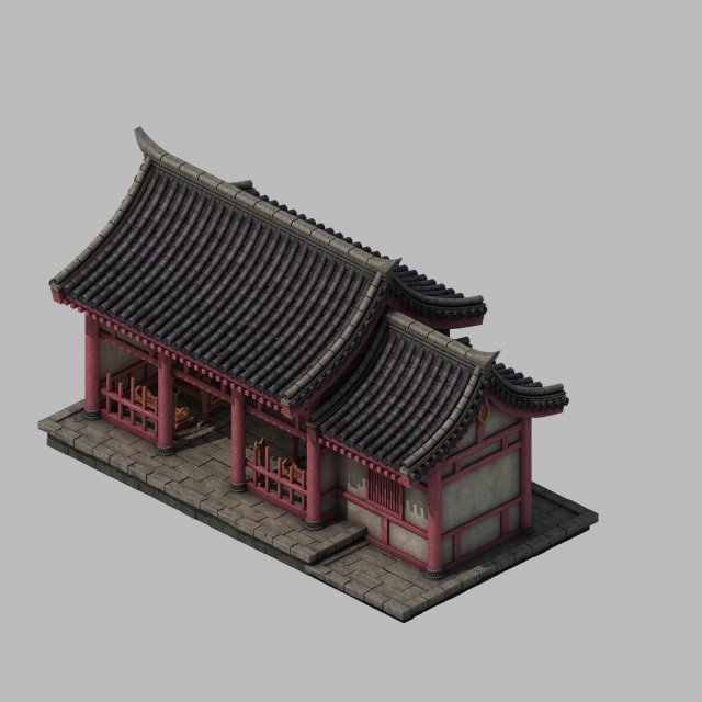 tang dynasty building - with room 02 Modelo 3D .c4d .max .obj .3ds .fbx .stl .blend 