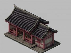 tang dynasty building - with room 02 3D Model