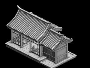 tang dynasty building - with room 02 Modelo 3D