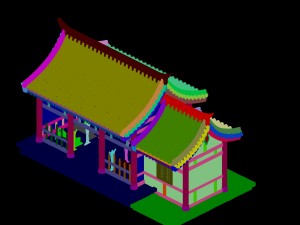 tang dynasty building - with room 02 Modelo 3D