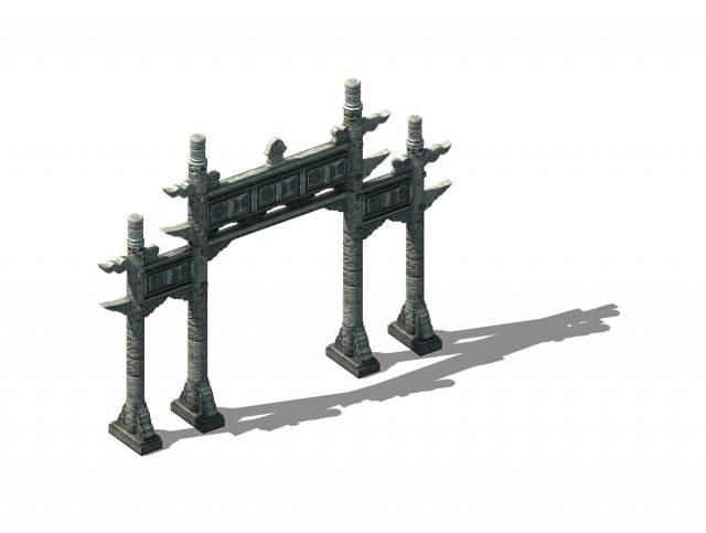 tang dynasty architecture - archway 01 Model 3D .c4d .max .obj .3ds .fbx .stl .blend 