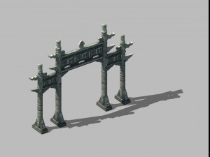 tang dynasty architecture - archway 01 Model 3D