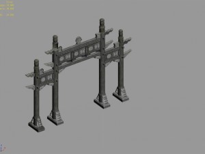 tang dynasty architecture - archway 01 Model 3D