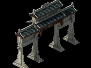 tang dynasty - architecture - archway 3Dモデル