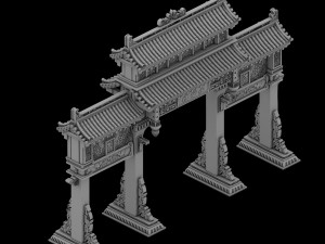 tang dynasty - architecture - archway 3Dモデル