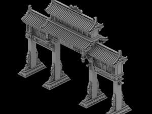 tang dynasty - architecture - archway 3Dモデル