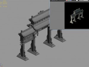 tang dynasty - architecture - archway 3Dモデル