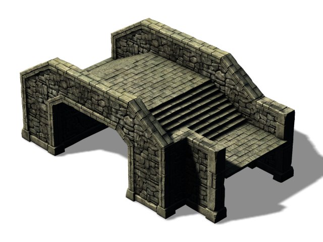 tang dynasty building - stone bridge 01 3D Model .c4d .max .obj .3ds .fbx .stl .blend 
