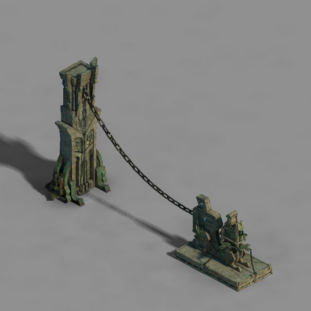 sky city - bronze - statue 01 3D Model .c4d .max .obj .3ds .fbx .stl .blend 