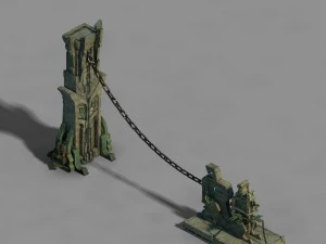 città del cielo - bronzo - statua 01 Modello 3D