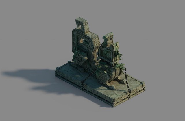 sky city - bronze - statue 02 3D Model .c4d .max .obj .3ds .fbx .stl .blend 