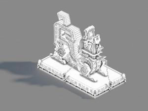 sky city - bronze - statue 02 3D Model