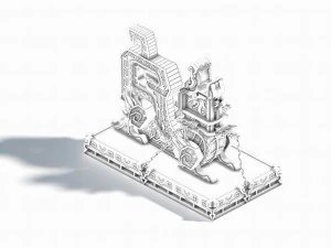 sky city - bronze - statue 02 3D Model