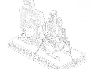 sky city - bronze - statue 02 3D Model